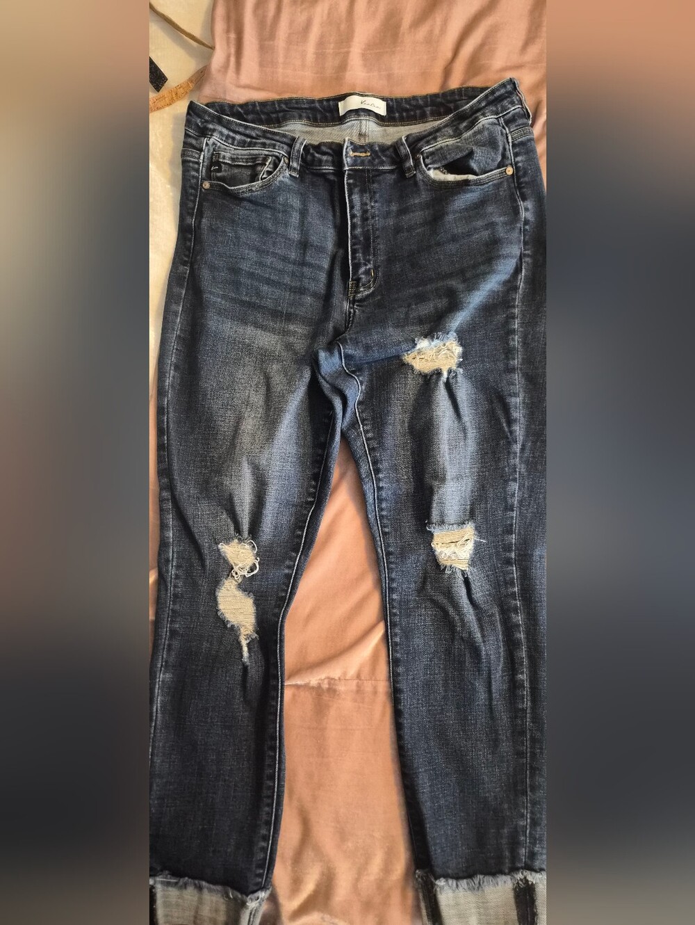 KanCan Dark Blue Distressed Skinny Jeans